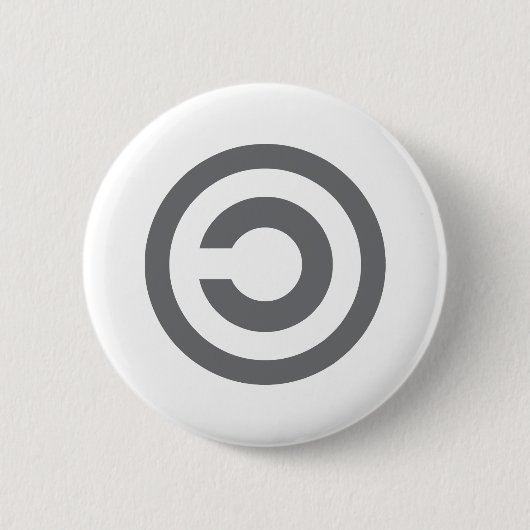 Copyleft – 情報が自由になりたいと考えている 缶バッジ (正面)
