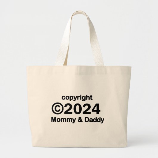 Copyright 2020 Mommy and Daddy Tote Bag ラージトートバッグ (正面)