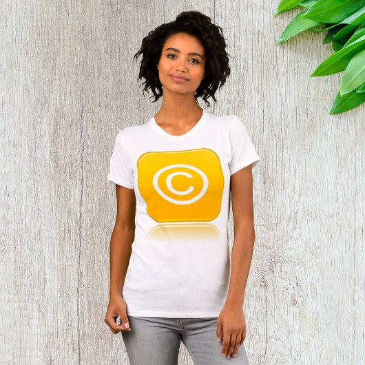 Copyright Symbol Yellow Womens T-Shirt Tシャツ