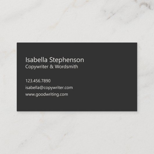 Copywriter Freelance Writer Modern Minimal 名刺 (裏面)