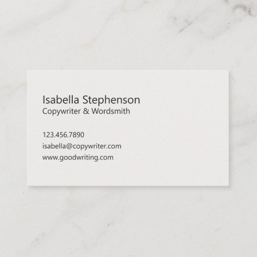 Copywriter Freelance Writer Modern Minimalist 名刺 (裏面)