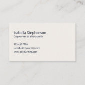 Copywriter Freelance Writer Modern Navy Blue White 名刺 (裏面)
