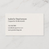 Copywriter Freelance Writer Simple Humorous 名刺 (裏面)