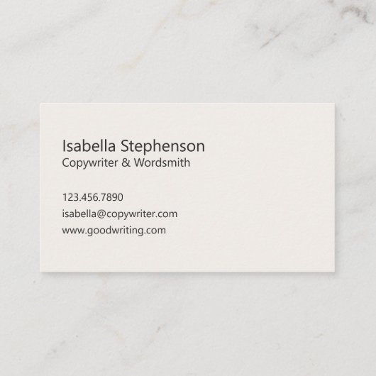 Copywriter Freelance Writer Simple Humorous 名刺 (裏面)