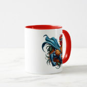 Coq super-héros puissant. マグカップ (正面右)