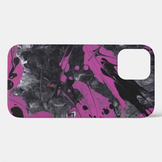 Coque abstrait rose noir. Case-Mate iPhoneケース (裏面 (横))