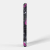 Coque abstrait rose noir. iPhoneケース (右側面)