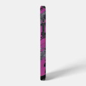 Coque abstrait rose noir. iPhoneケース (左側面)