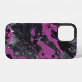 Coque abstrait rose noir. iPhoneケース (裏面横)