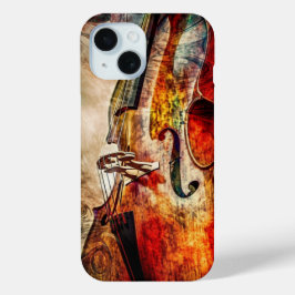 Coque art abstrait violon iPhone 15ケース
