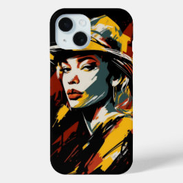 Coque art abstrait woman iPhone 15ケース