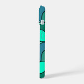 Coque Iphone 15 design 70' bleu 15ケース (左側面)