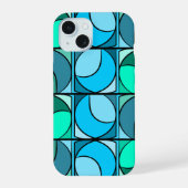 Coque Iphone 15 design 70' bleu iPhone 15ケース (裏面)