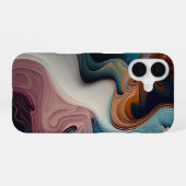 Coque iPhone 16 Design Abstrait Marbré 16ケース (裏面横)