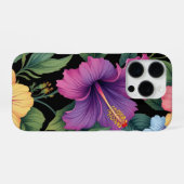Coque iPhone 16 Pro Fleurs Tropicales Hibiscus iPhoneケース (裏面横)