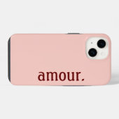 coque iPhone rose "Amour." iPhoneケース (裏面横)
