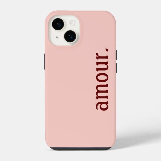 coque iPhone rose "Amour." iPhoneケース (裏面)
