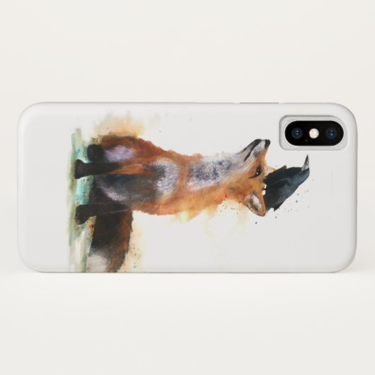 Coque pour smartphone, renard et corbeau. Case-Mate iPhoneケース (裏面(横))