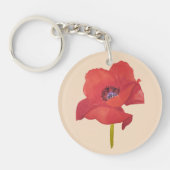 coquelicot rouge aquarelle キーホルダー (正面)