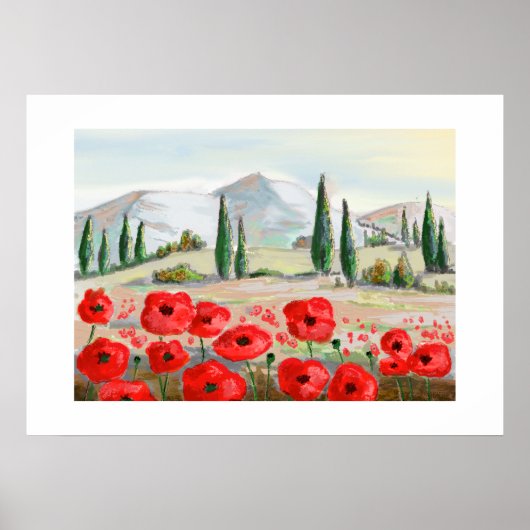Coquelicots en fête fleurs rouges. ポスター (正面)