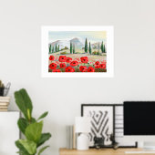Coquelicots en fête fleurs rouges. ポスター (ホームオフィス)