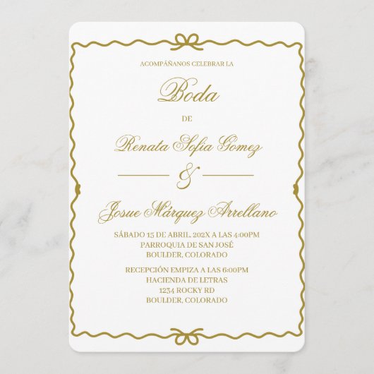 Coquet wreath Spanish wedding   招待状 (正面)