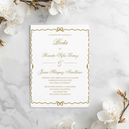 Coquet wreath Spanish wedding   招待状