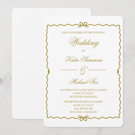 Coquet wreath wedding   招待状 (正面/裏面)