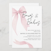 Coquete pink bow Bachelorette Party 招待状 (正面/裏面)
