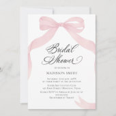 Coquete pink bow Bridal Shower invitation 招待状 (正面)