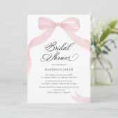 Coquete pink bow Bridal Shower invitation 招待状 (スタンド正面)