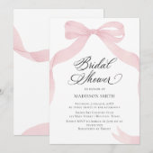 Coquete pink bow Bridal Shower invitation 招待状 (正面/裏面)
