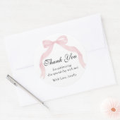 Coquete pink bow Thank You Classic Sticker ラウンドシール (封筒)