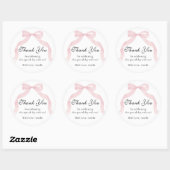 Coquete pink bow Thank You Classic Sticker ラウンドシール (シート)