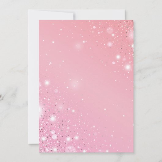 Coquette 1st Birthday Invitations Pink Bow  招待状 (裏面)