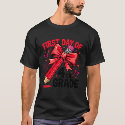 Coquette 4th Grade First Day of Back to School Gir Tシャツ (正面)