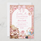 Coquette Adventure Travel Themed Bridal Shower Inv 招待状 (正面)