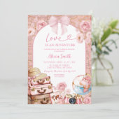 Coquette Adventure Travel Themed Bridal Shower Inv 招待状 (スタンド正面)