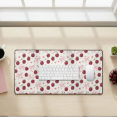 Coquette Aesthetic Desk Mat Cherry Red Bows Office デスクマット
