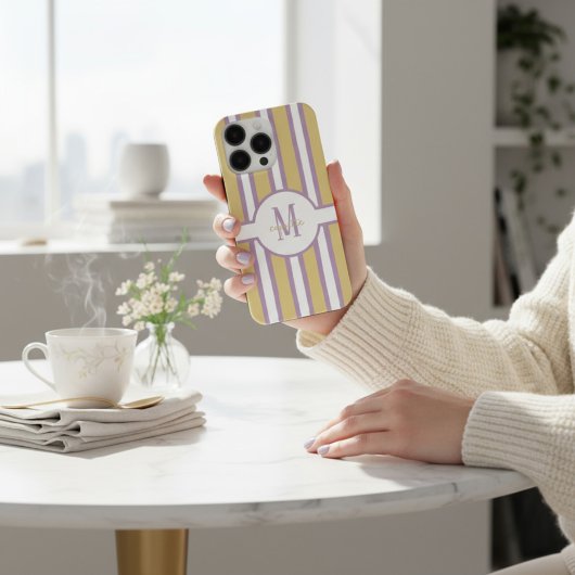 Coquette Aesthetic Personalized Preppy Monogram iPhoneケース