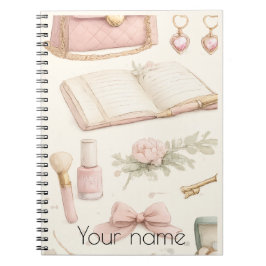 Coquette Aesthetic Pink Bow Makeup Personalized No ノートブック