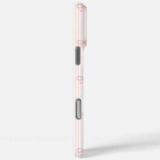 Coquette Ballet Pink Ribbon Bows & Pinstripes Case-Mate iPhoneケース (裏面 / 右)