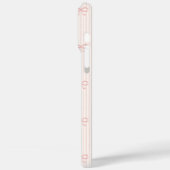Coquette Ballet Pink Ribbon Bows & Pinstripes Case-Mate iPhoneケース (裏面 / 左)