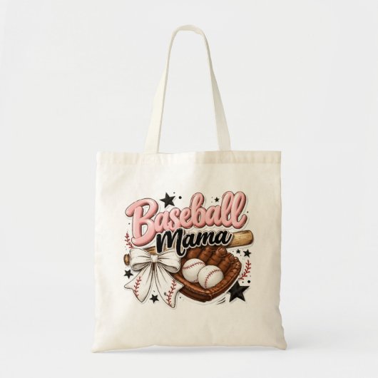 Coquette Baseball game mama women トートバッグ (正面)