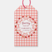 Coquette Berry First Birthday Red Gingham ギフトタグ (正面)