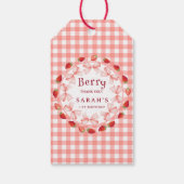 Coquette Berry First Birthday Red Gingham ギフトタグ (裏面)