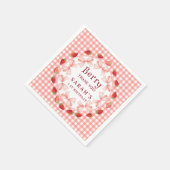Coquette Berry First Birthday Red Gingham  スタンダードカクテルナプキン (角)