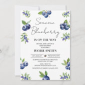Coquette Berry Sweet blueberry Baby Shower 招待状 (正面)