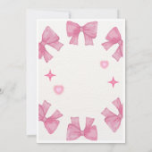 Coquette Birthday Invitation, Pink Bow Aesthetic  招待状 (裏面)