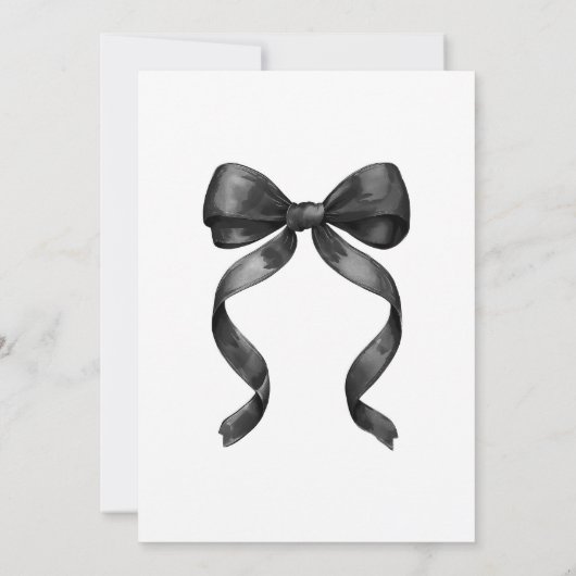 Coquette Black Bow Birthday Invitation 招待状 (裏面)